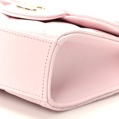 Chanel Lambskin Quilted Top Handle Clutch With Chain Light Pink 10 of 11