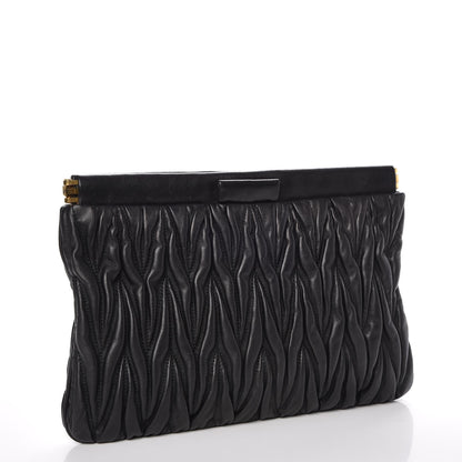 Miu Miu Nappa Matelasse Clutch Nero Black 3 of 8