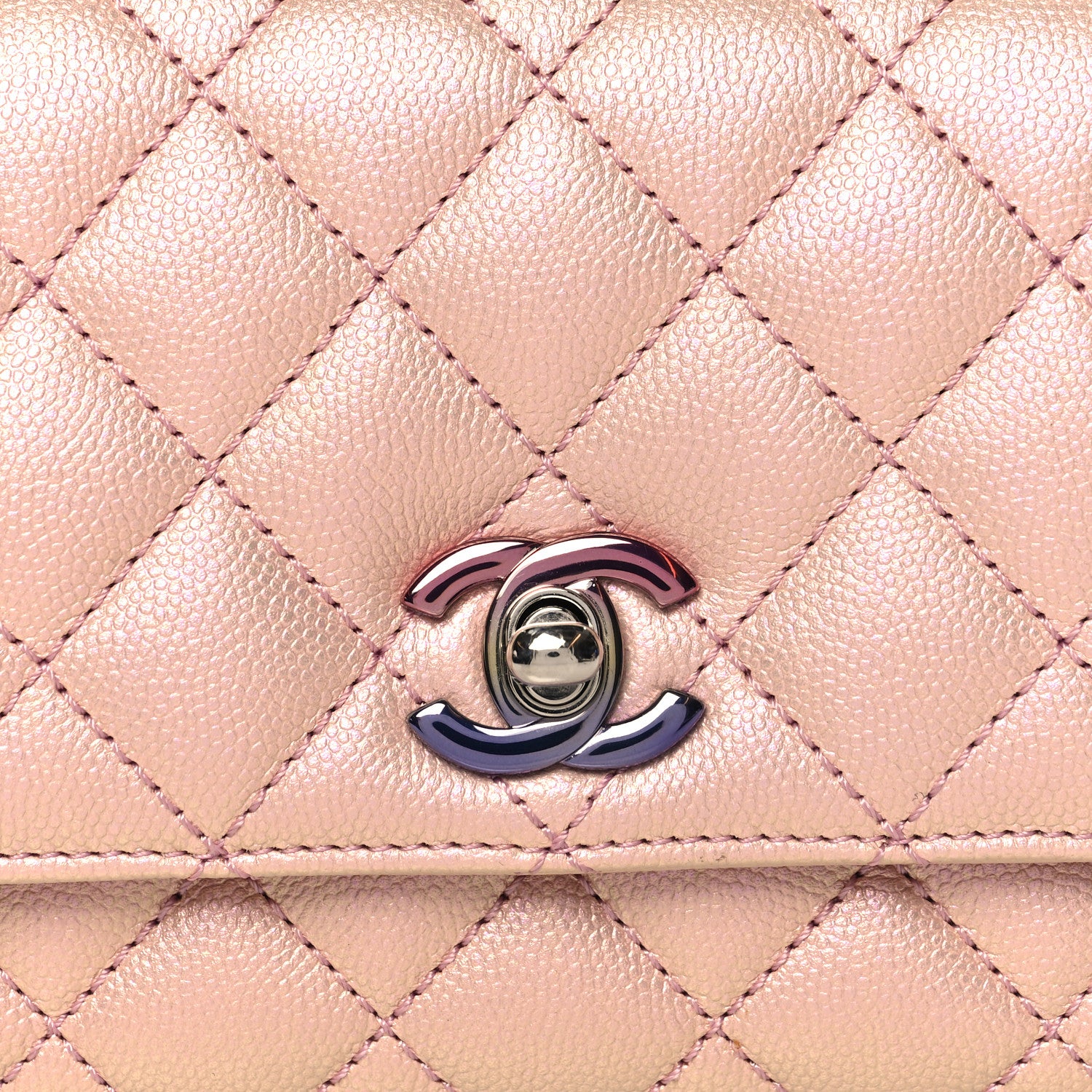 Chanel Iridescent Caviar Quilted Extra Mini Coco Handle Flap Light Pink 8 of 11
