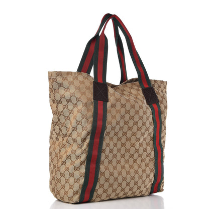 Gucci GG Monogram Medium Web Handle Vertical Tote Dark Brown 3 of 8