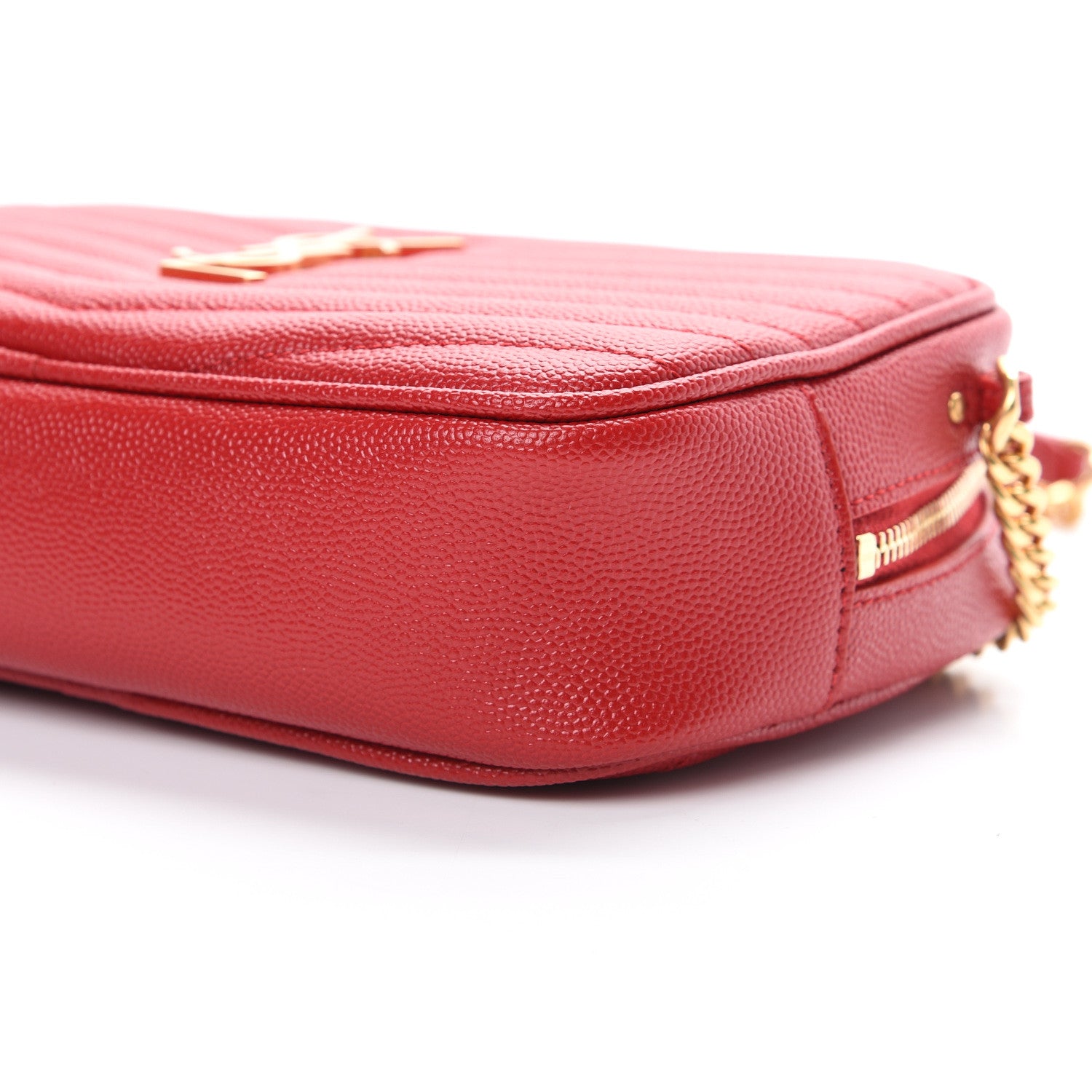 Saint Laurent Grain De Poudre Matelasse Monogram Mini Lou Camera Bag Eros Red 9 of 10