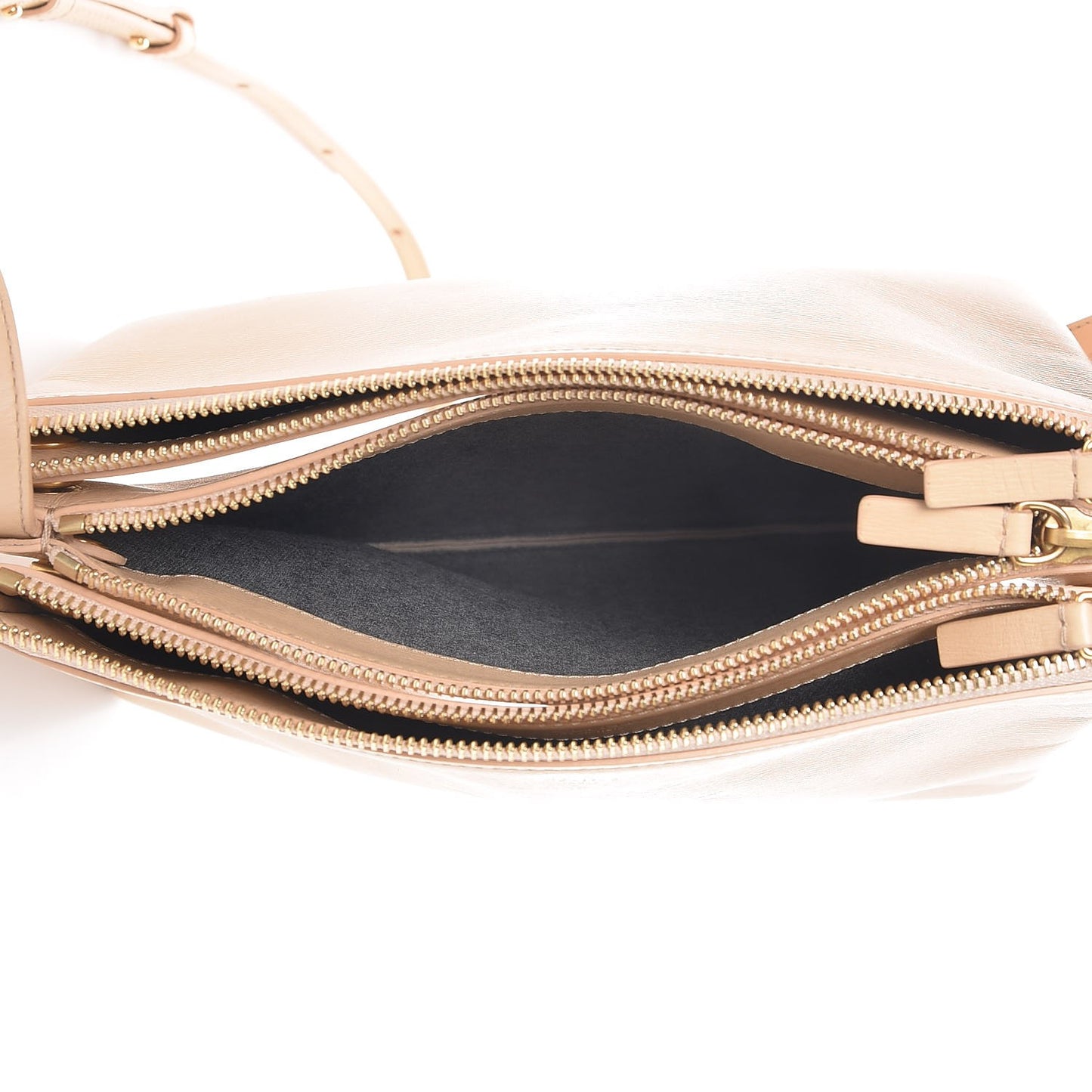 Liege Calfskin Large Trio Crossbody Bag Nude
