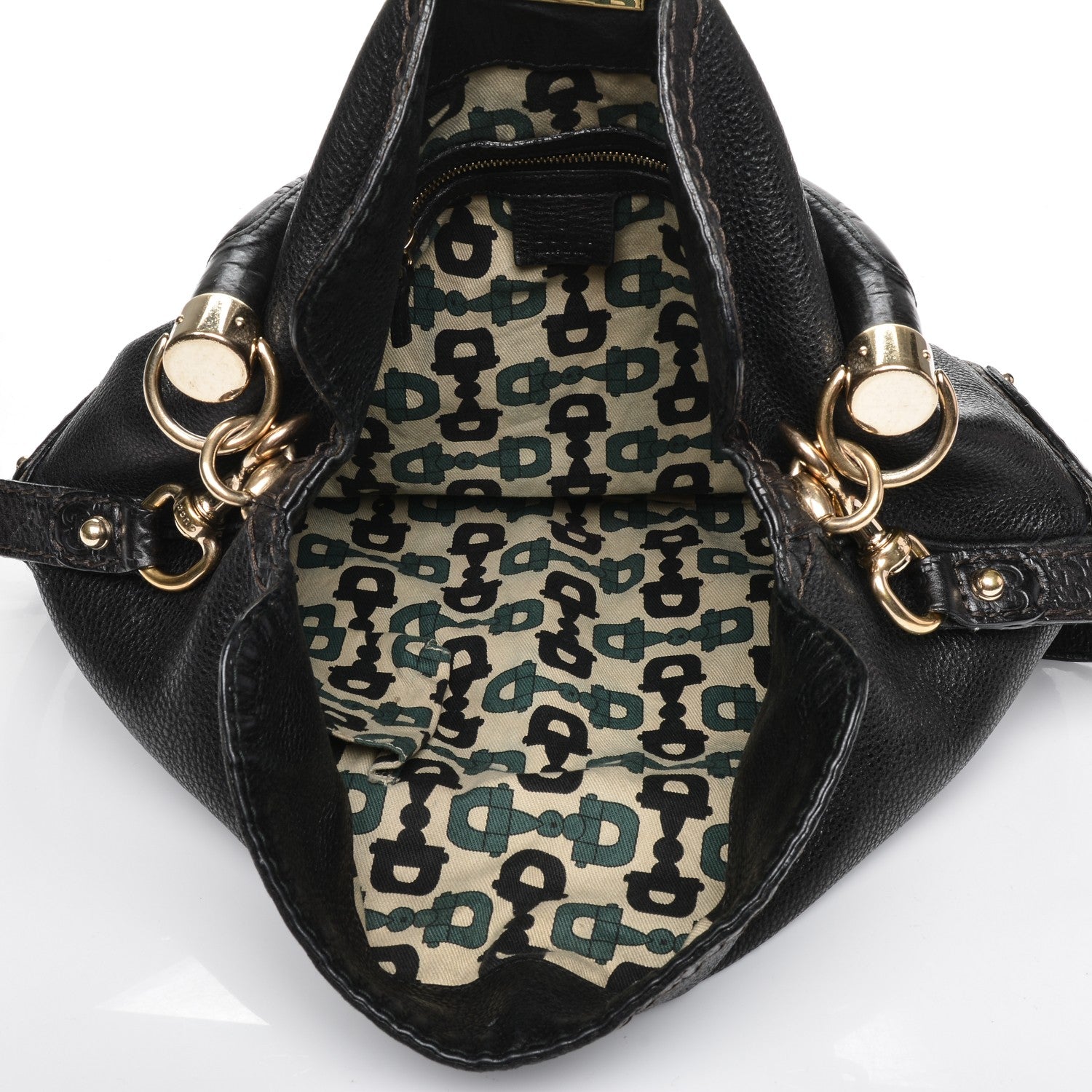 Gucci Calfskin Medium Indy Top Handle Hobo Black 5 of 11