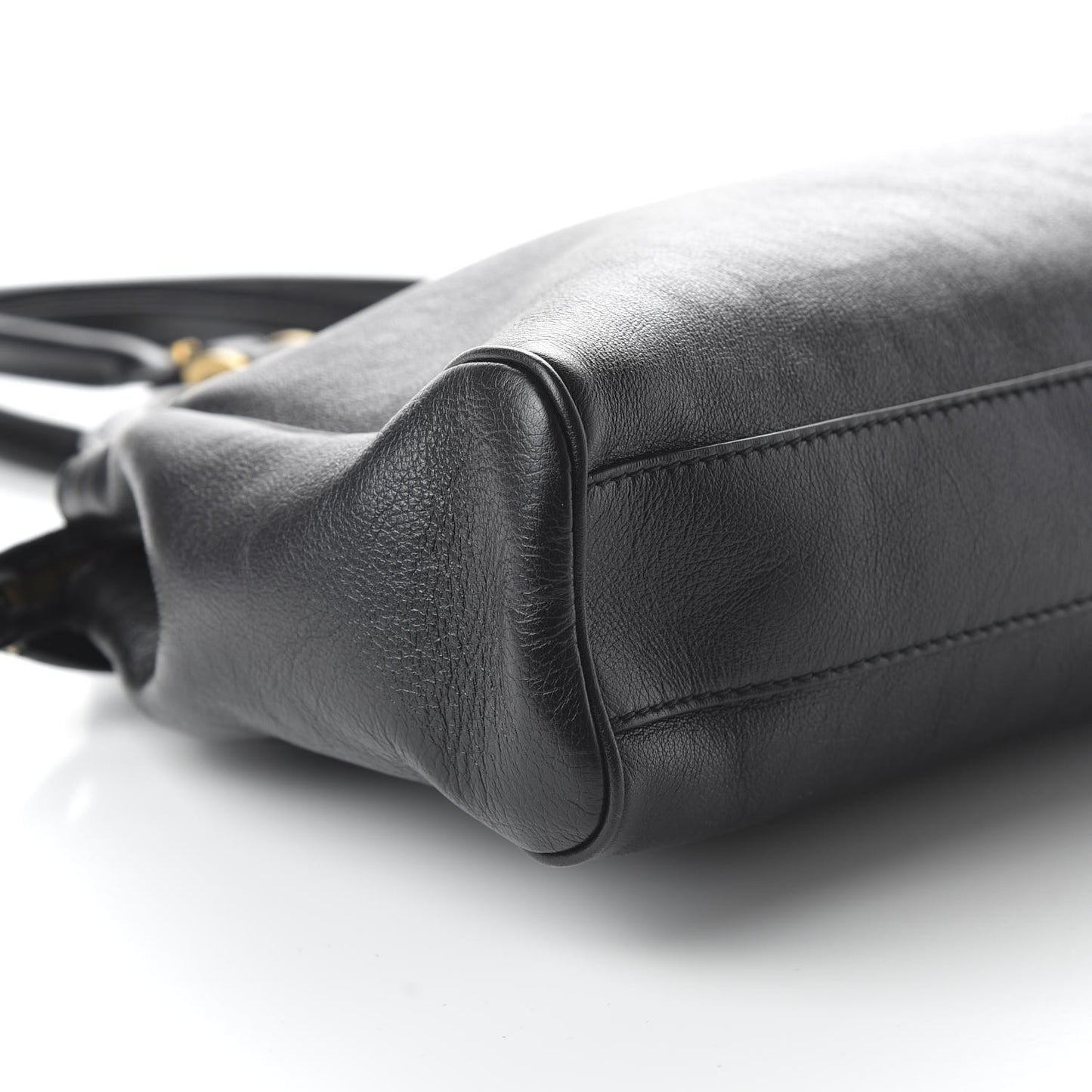Calfskin Medium Re(Belle) Top Handle Bag Black