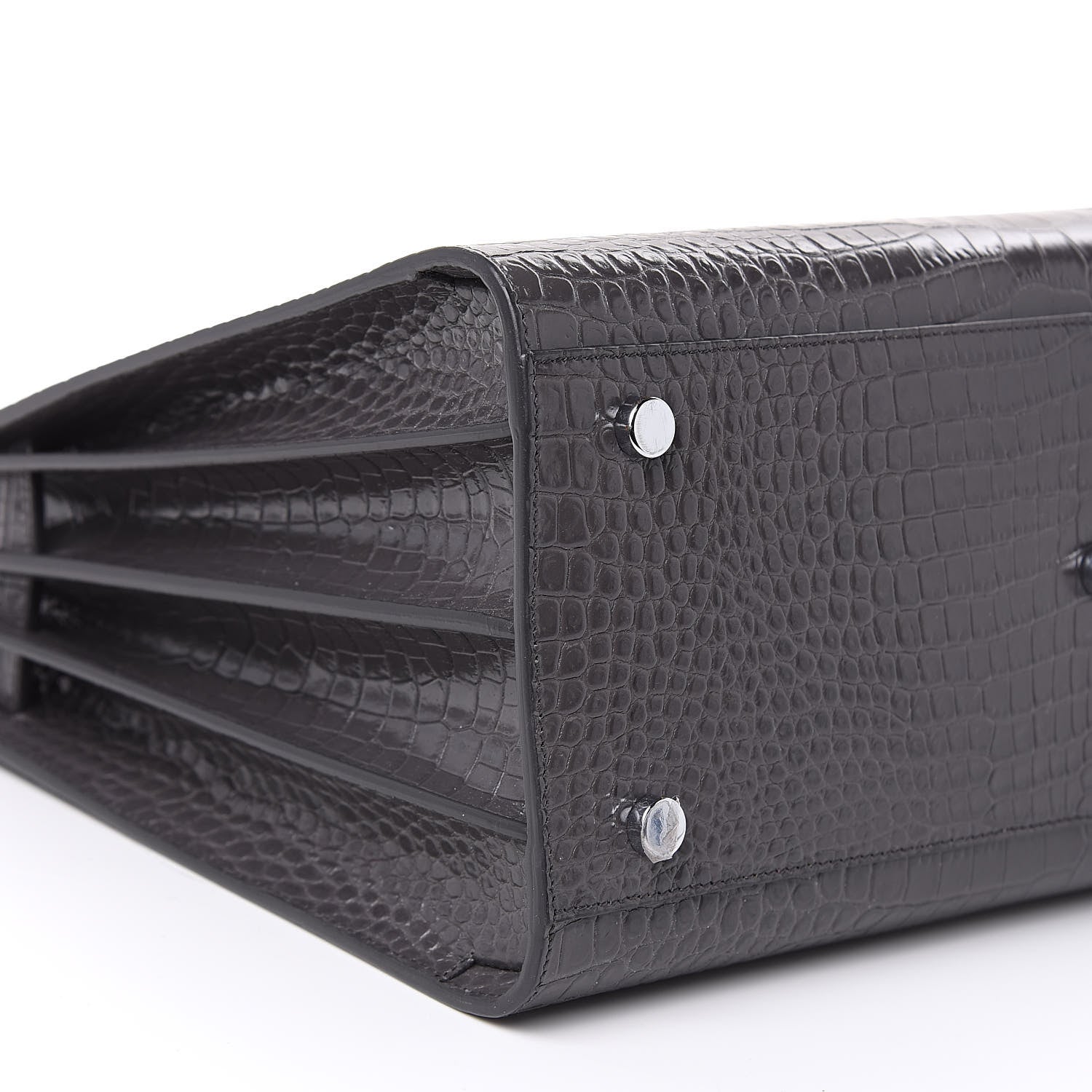 Saint Laurent Crocodile Embossed Small Sac De Jour Asphalt 7 of 14