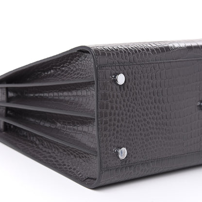 Saint Laurent Crocodile Embossed Small Sac De Jour Asphalt 7 of 14