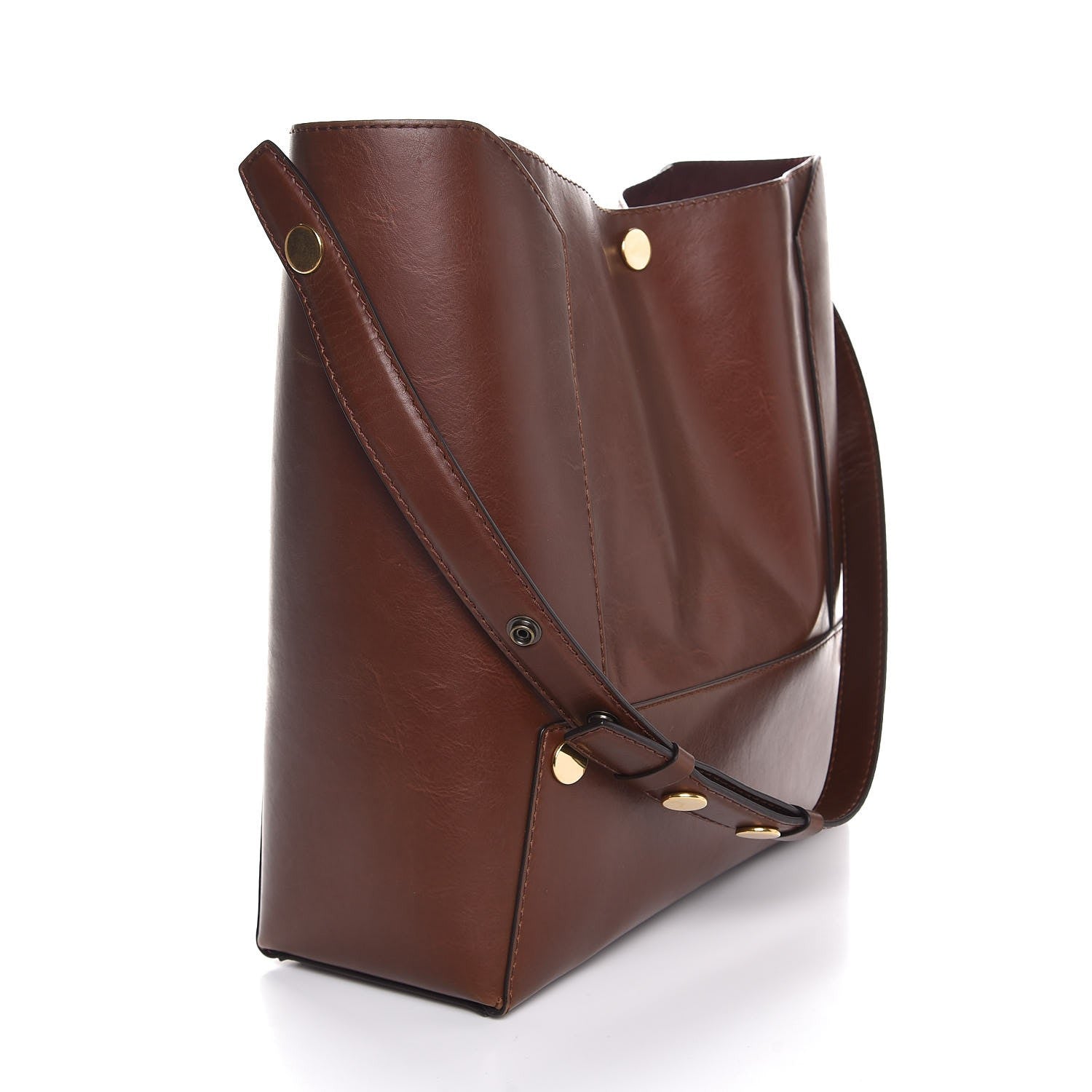 Stella McCartney Eco Alter Nappa Popper Bucket Bag Cognac 3 of 6