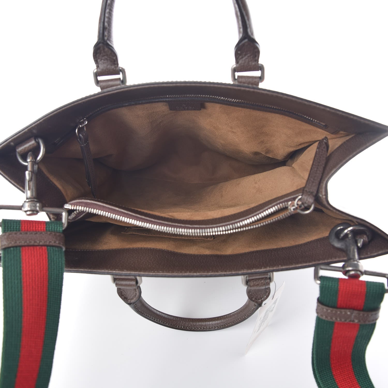 Gucci GG Supreme Monogram Tian Web Vertical Tote Beige Multicolor New Acero 8 of 11