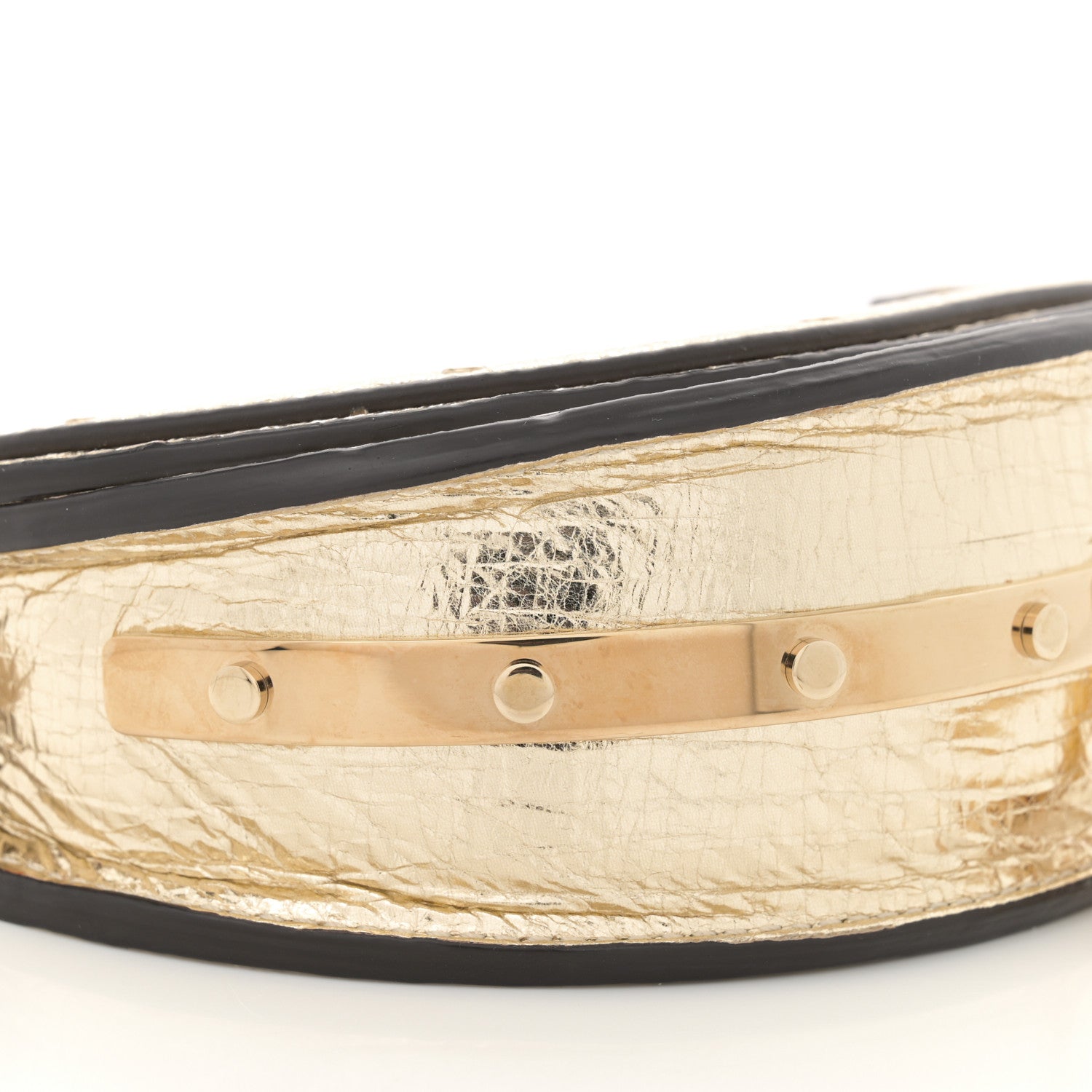 Chloe Metallic Calfskin Small Nile Bracelet Minaudiere Bag Gold 9 of 13