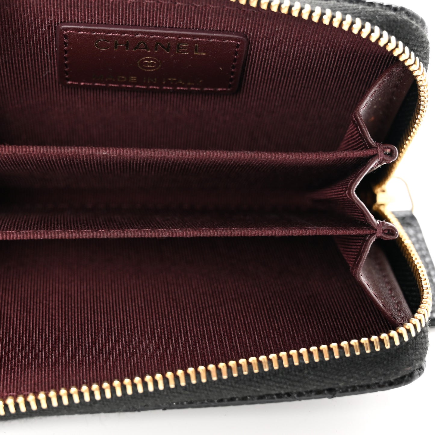 Caviar Quilted Zip Coin Purse Black