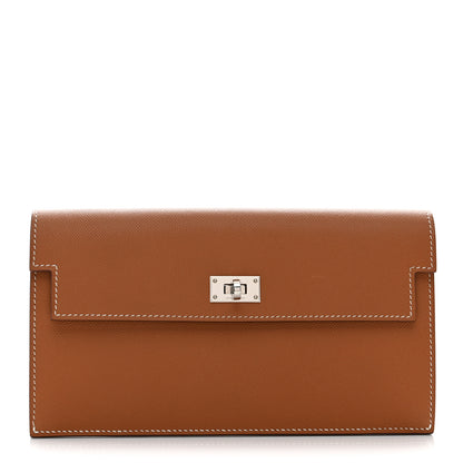 Hermes Madame Calfskin Kelly Pocket Long Wallet Gold 1 of 7
