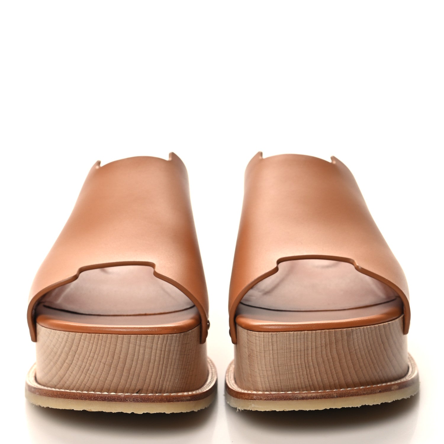 Hermes Calfskin Ellipse Mules 36 Marron Glaise 2 of 8