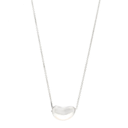 Tiffany Sterling Silver 20mm Elsa Peretti Bean Pendant Necklace 1 of 5