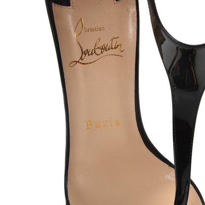 Christian Louboutin Specchio Patent Pony Athena Alta 100 T-Strap Sandals 37.5 Version Black 6 of 8