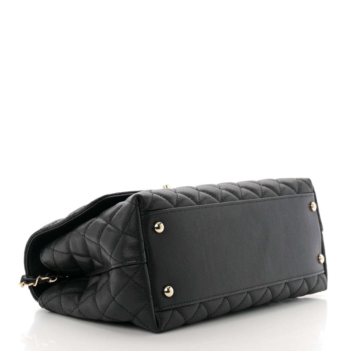 Caviar Quilted Small Coco Handle Flap Black