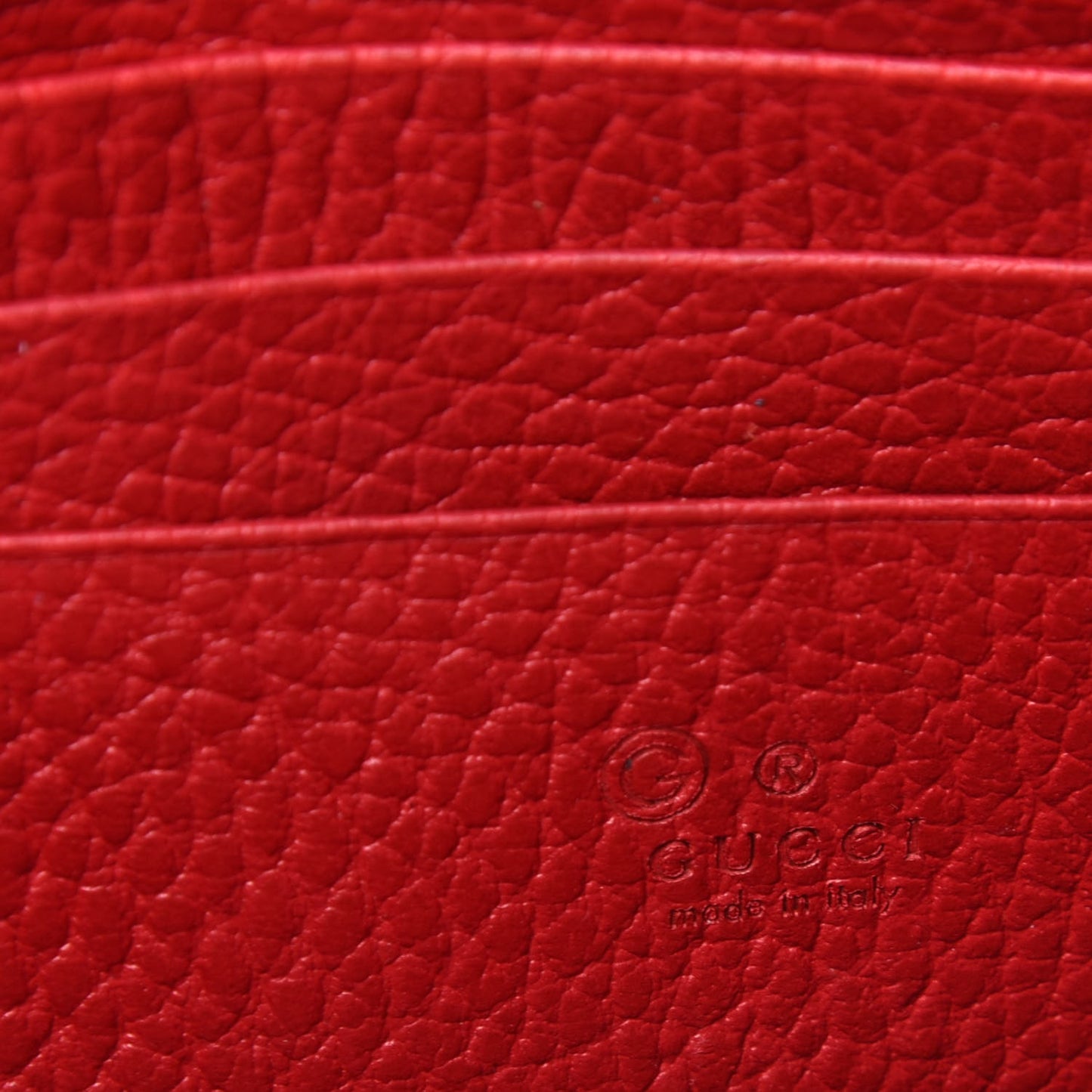 Dollar Calfskin Interlocking G Chain Wallet Red