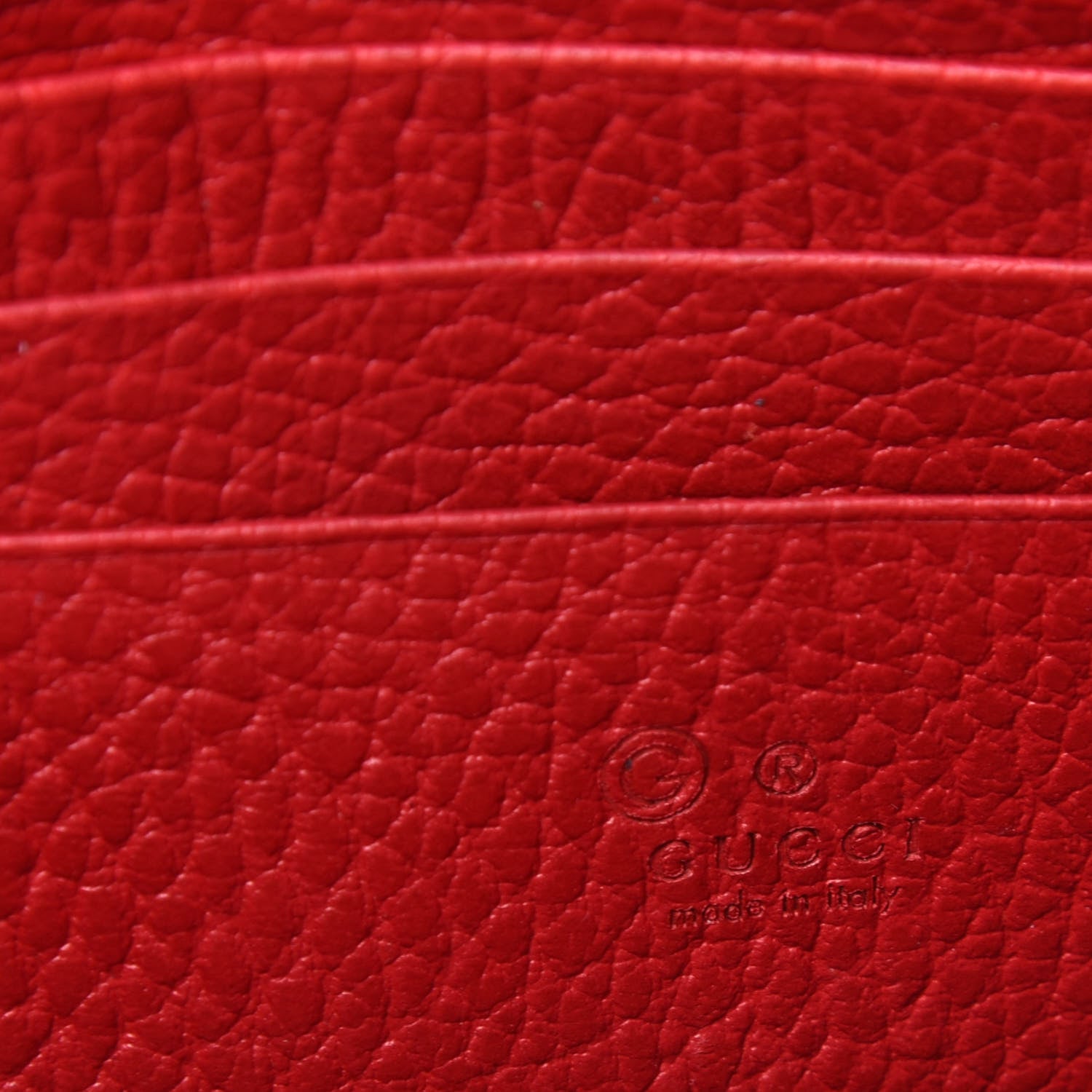 Gucci Dollar Calfskin Interlocking G Chain Wallet Red 6 of 11