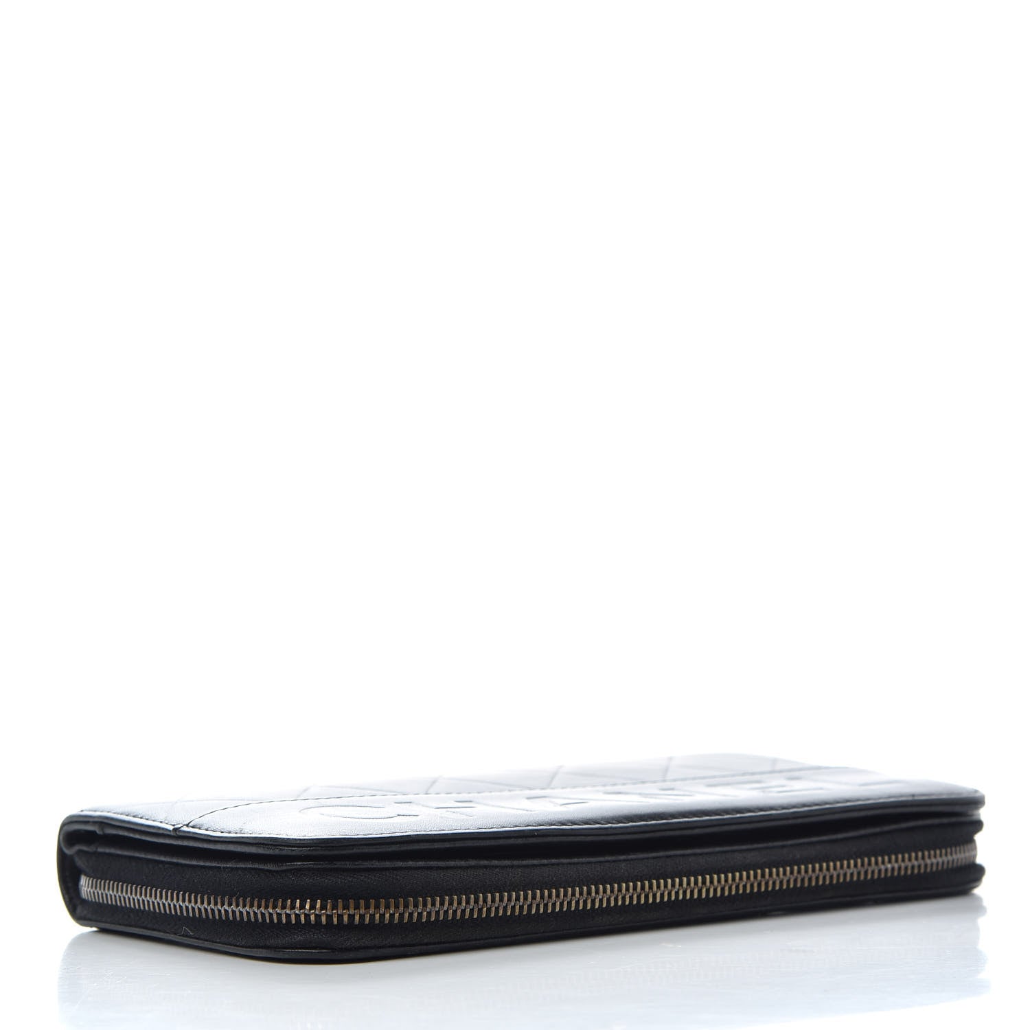 Chanel Lambskin Embossed Logo Wallet Black 4 of 5