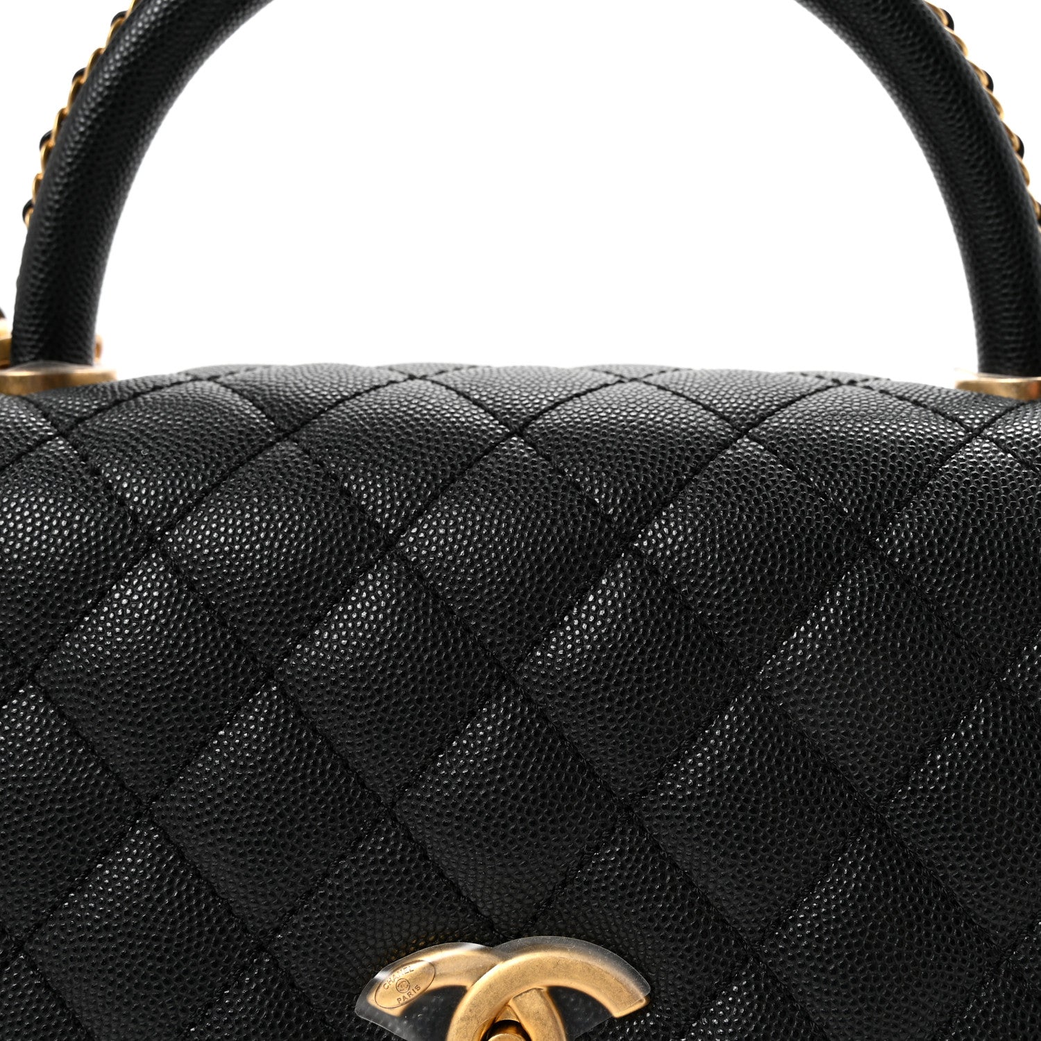 Chanel Caviar Quilted Small Coco Chain Handle Flap Black 8 of 10