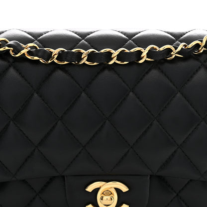 Chanel Lambskin Quilted Medium Double Flap Black 8 of 12
