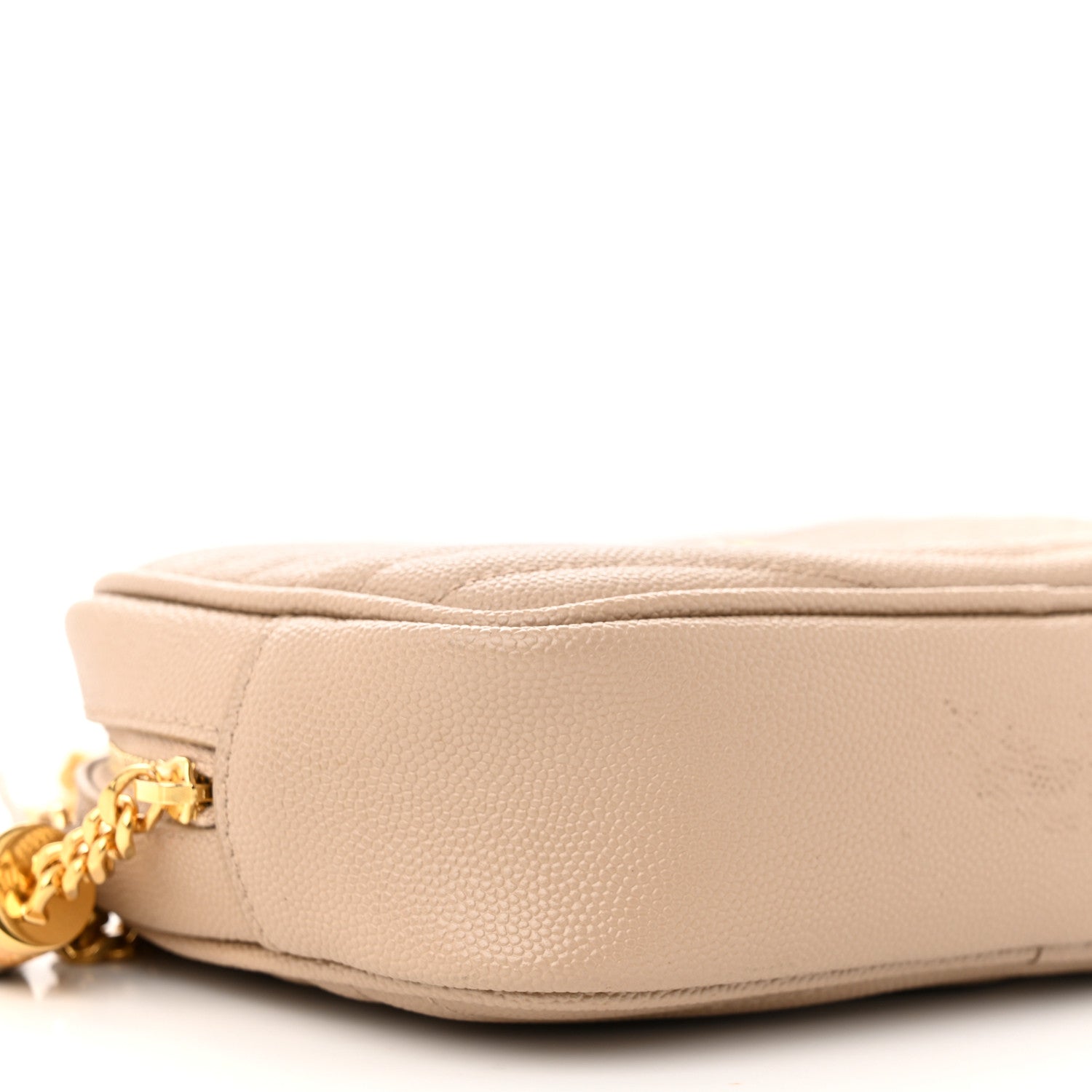 Saint Laurent Grain De Poudre Matelasse Monogram Mini Lou Camera Bag Dark Beige 9 of 12