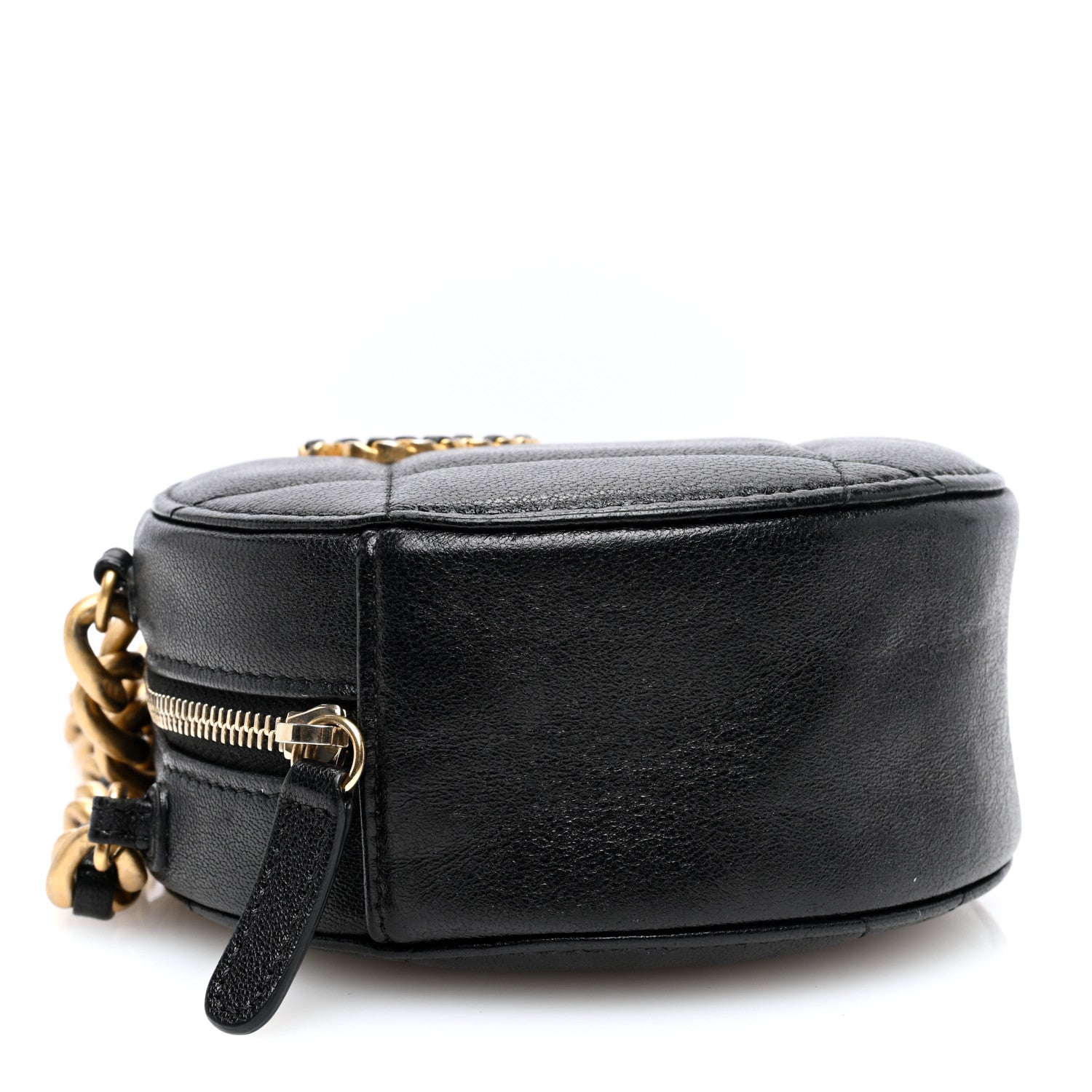 Chanel Lambskin Quilted Chanel 19 Round Clutch With Chain Black 4 of 10