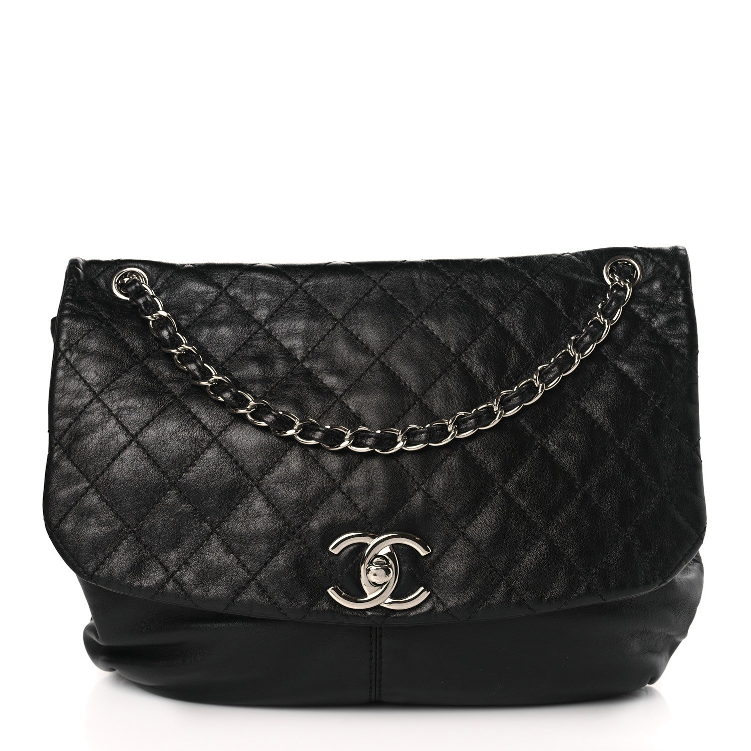 Chanel Calfskin Quilted Large Trianon Messenger Flap Black 1 of 9