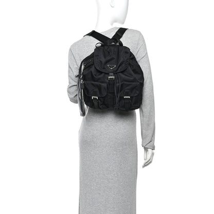 Prada Tessuto Nylon Saffiano Medium Backpack Black 2 of 13