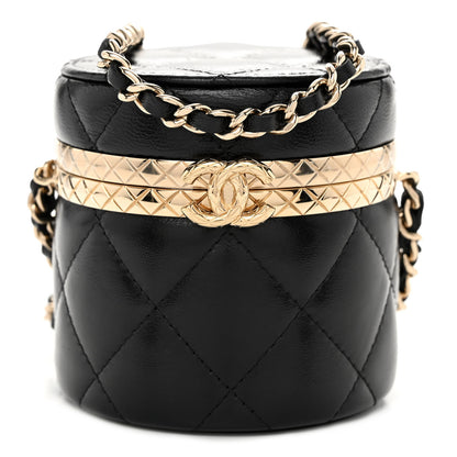 Chanel Metal Lambskin Quilted Small Vanity With Chain Black 1 of 11