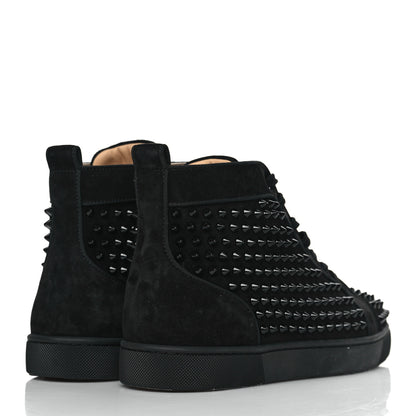 Christian Louboutin Veau Velours Mens Louis Orlato Flat Spikes Sneakers 42 Black 4 of 9