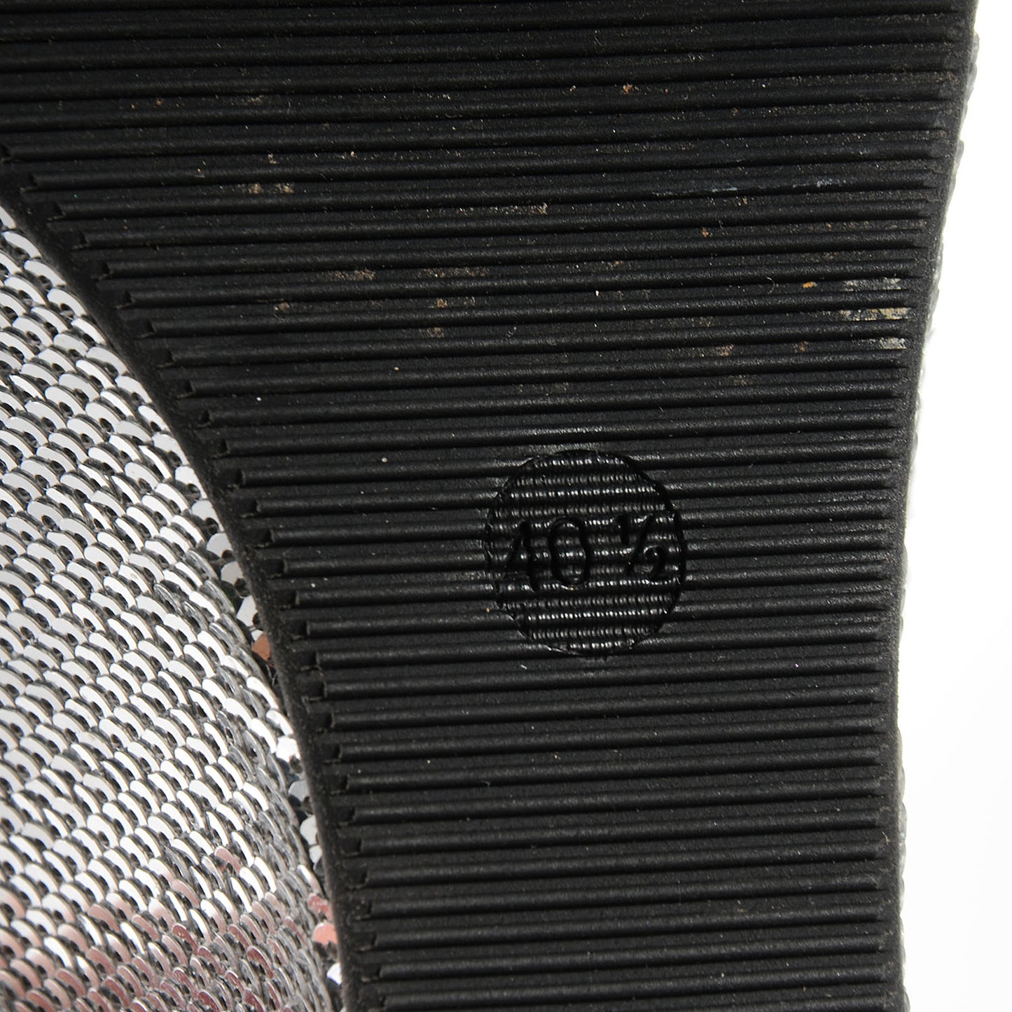 Sequin Wedge Platform Sandals Silver 40.5