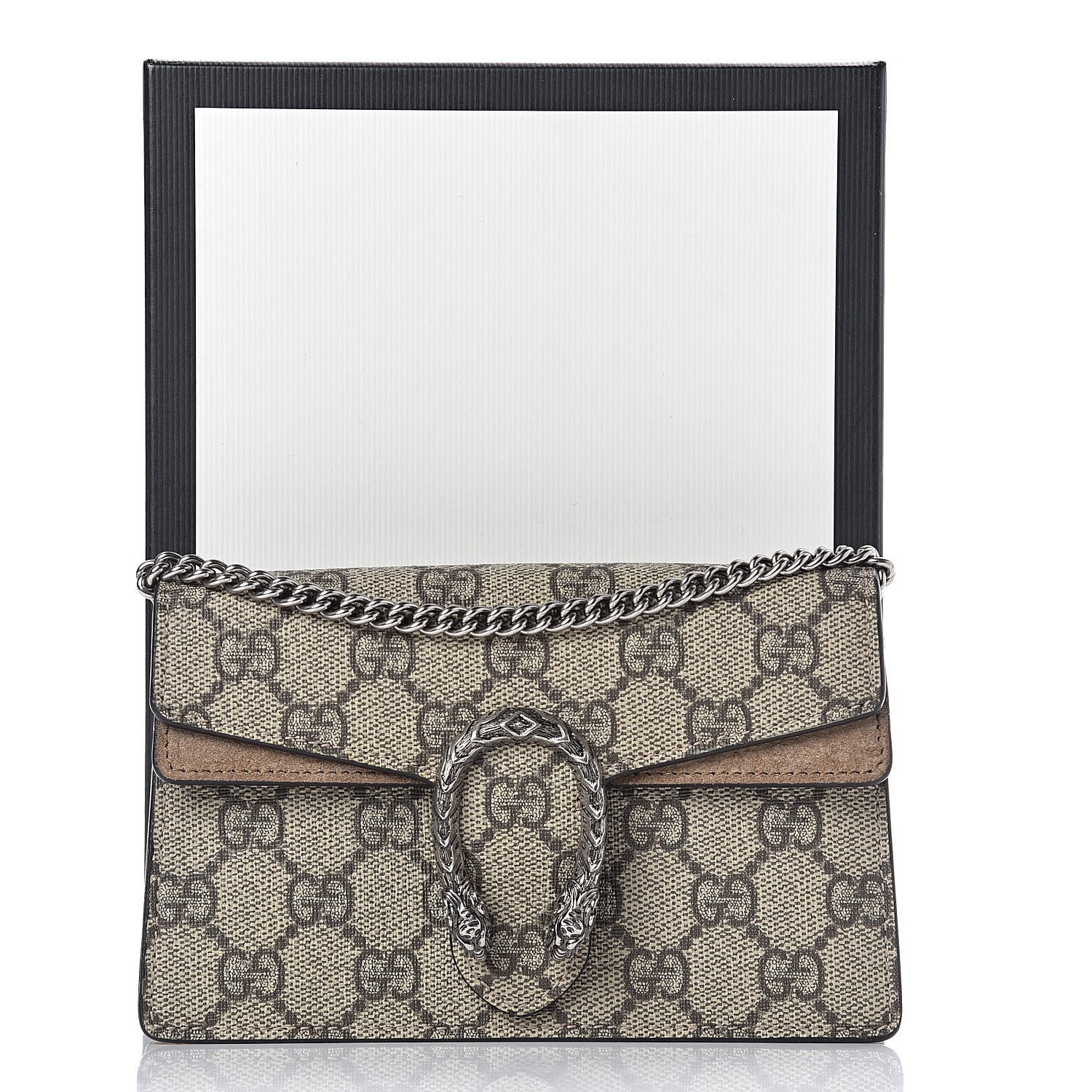 Gucci GG Supreme Monogram Super Mini Dionysus Shoulder Bag Taupe 9 of 9