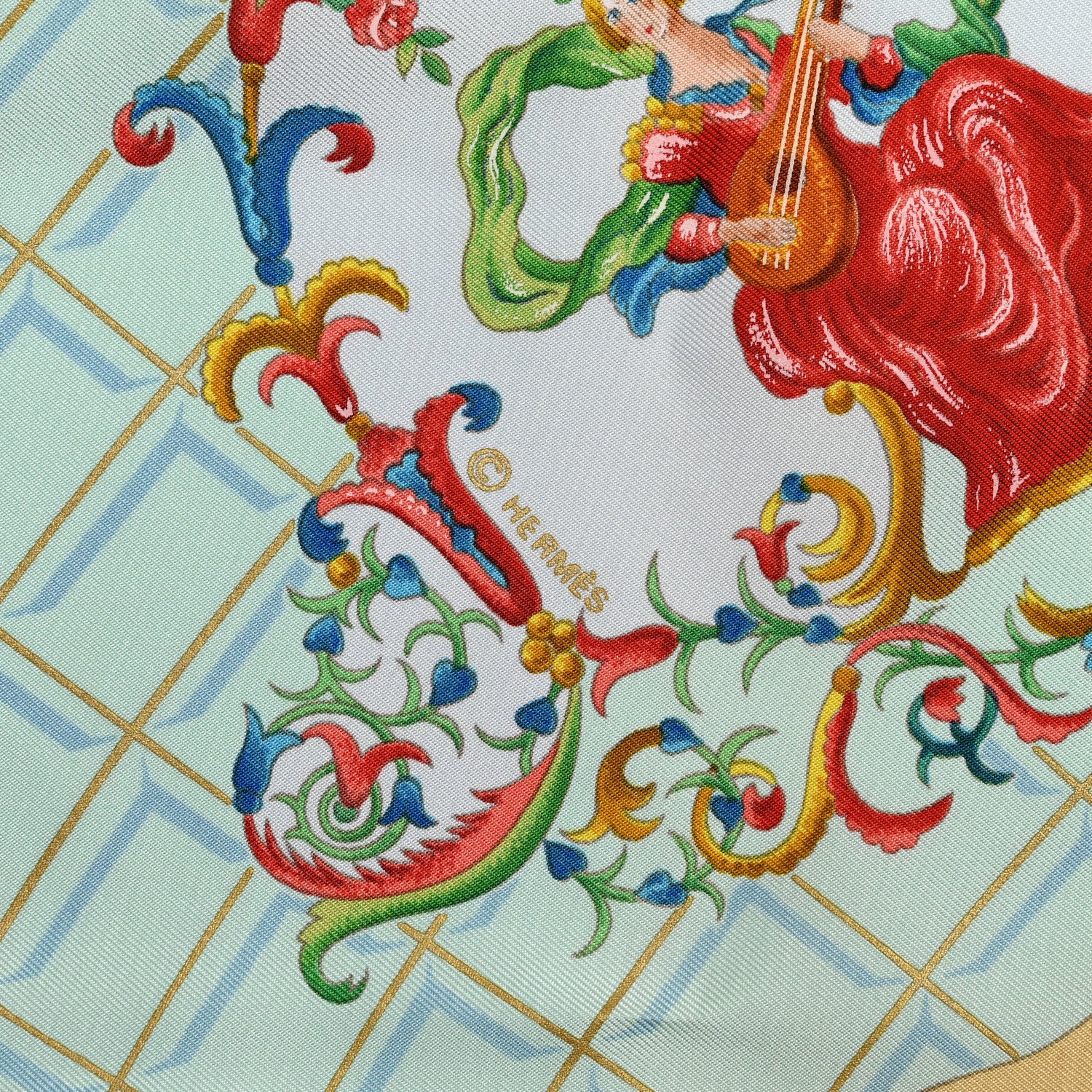 Hermes Silk Hommage A Mozart Scarf 90 5 of 5