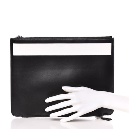 Givenchy Calfskin Large Double Zip Pouch Black White 2 of 7