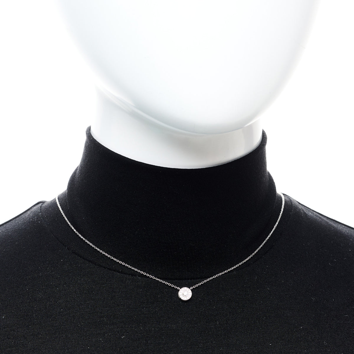 Tiffany Platinum Diamond .13ctw Circlet Pendant Necklace 2 of 6