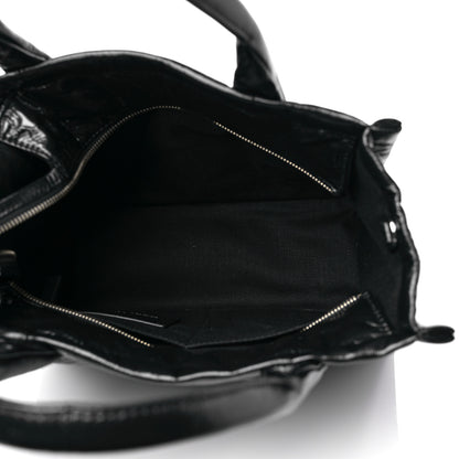 Marc Jacobs Shiny Crinkled Calfskin Small The Tote Bag Black 5 of 9