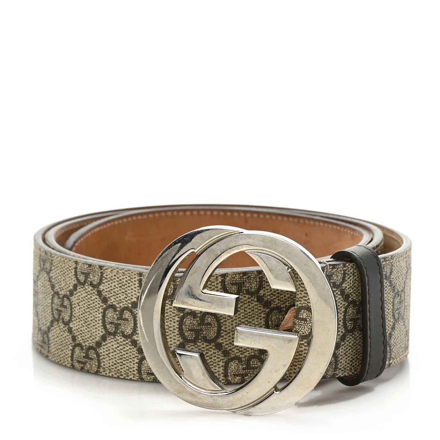 GG Supreme Monogram Interlocking G Belt 105 42 Dark Brown