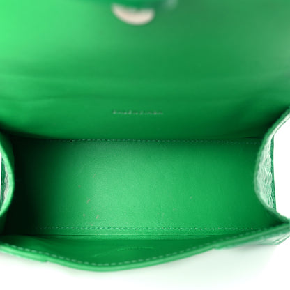 Balenciaga Shiny Calfskin Crocodile Embossed Hourglass Top Handle Bag XS Vivid Green 5 of 10