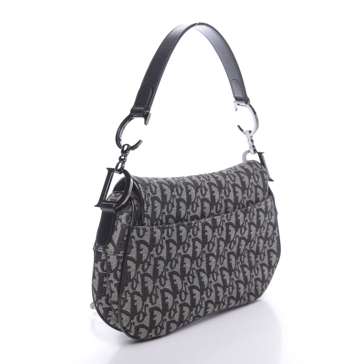 Monogram Double Saddle Bag Black