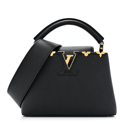 Louis Vuitton Taurillon Embellished Flower Crown Capucines Mini Black 1 of 8