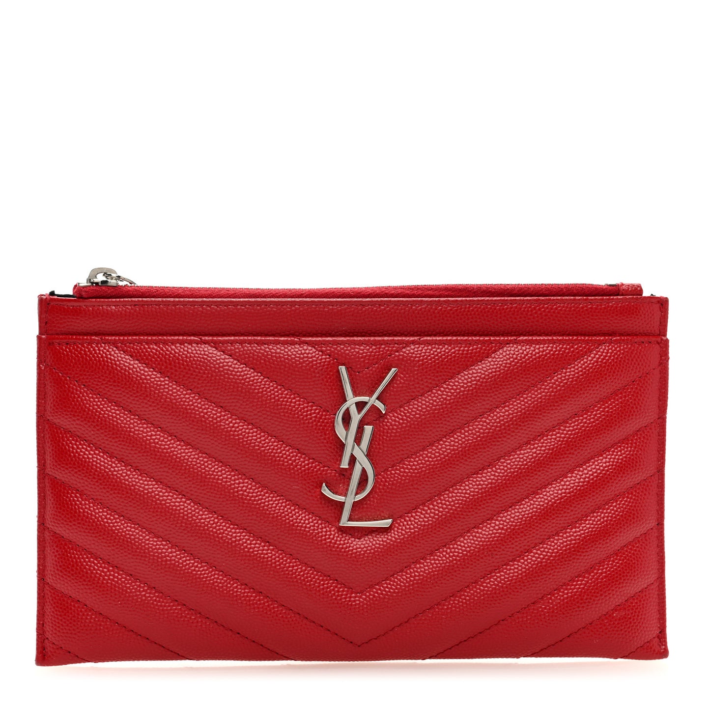 Grain De Poudre Chevron Monogram Bill Pouch Rouge Eros