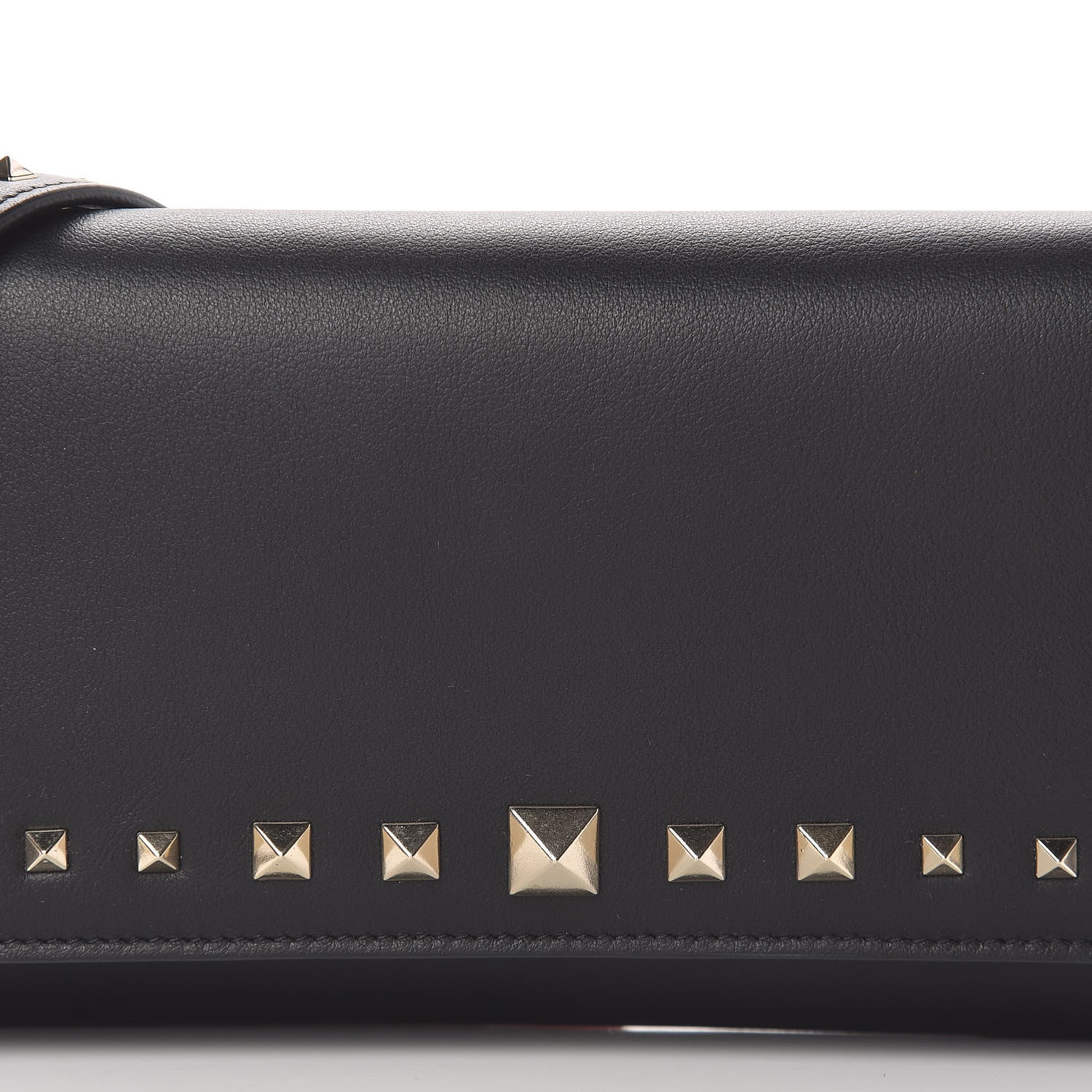 Valentino Garavani Vitello Rockstud Crossbody Wallet on Chain Black 9 of 11