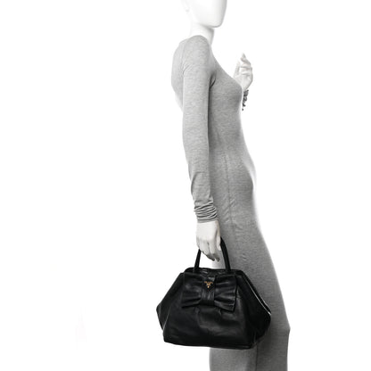 Prada Nappa Fiocco Bow Tote Black 2 of 15