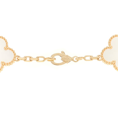 Van Cleef & Arpels 18K Yellow Gold Mother of Pearl 10 Motifs Vintage Alhambra Necklace 3 of 3