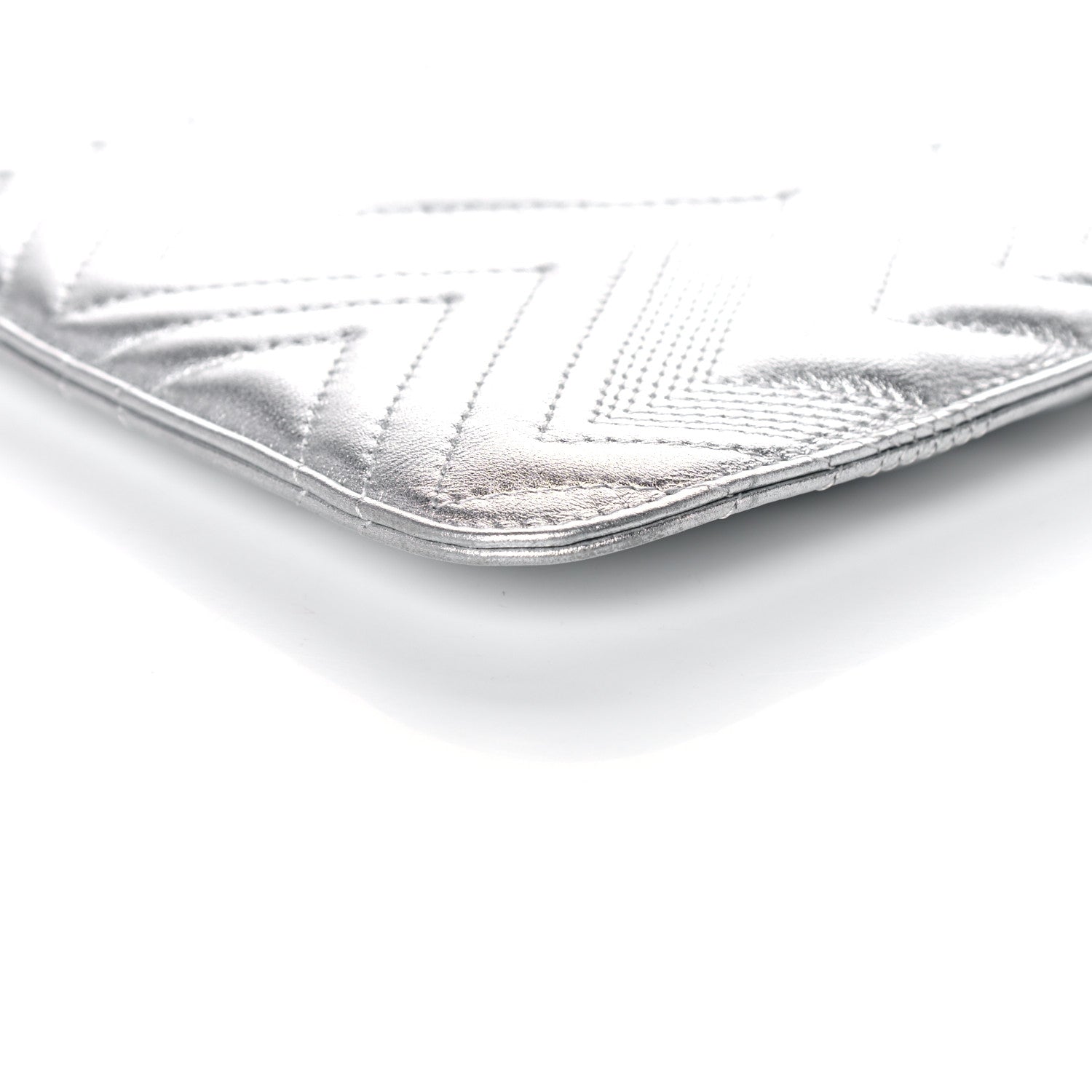 Chanel Metallic Lambskin Chevron Quilted Large Cosmetic Case 10 of 12