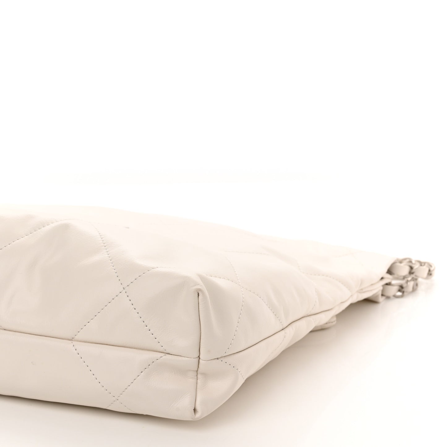 Shiny Calfskin Quilted Small Chanel 22 White