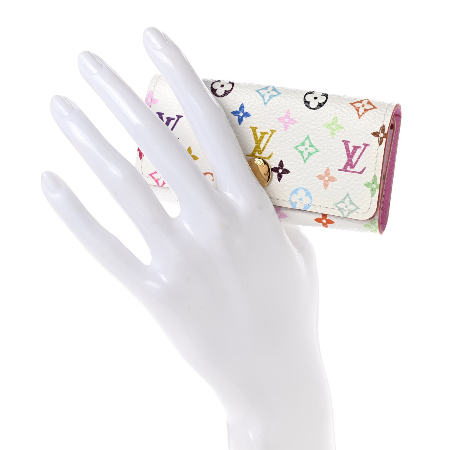 Louis Vuitton Monogram Multicolor Multicles 4 Key Holder White Litchi 2 of 8