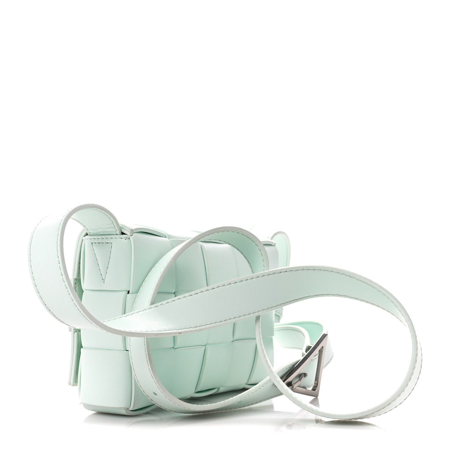 Lambskin Maxi Intrecciato Small Cassette Crossbody Bag Glacier