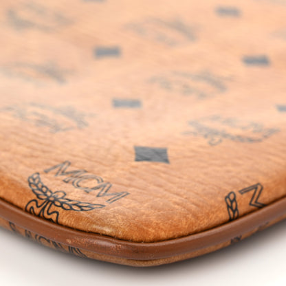 MCM Visetos Liz Shopper Tote Pouch Cognac 7 of 7