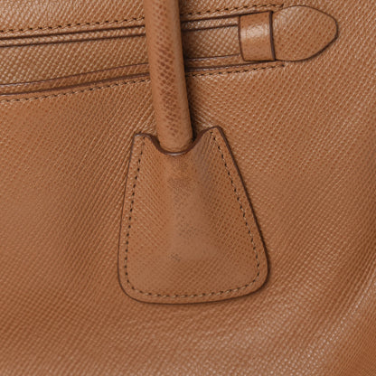 Prada Saffiano Cuir Top Handle Dome Tote Caramel 20 of 29